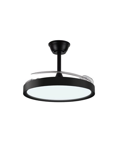 Ventilador LED con aspas retráctiles POLARIS negro, 43W 4430Lm CCT Dim