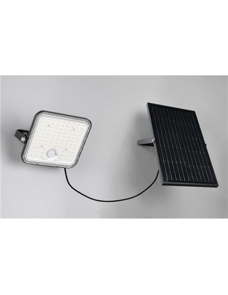 Foco LED de exterior solar ACORA con sensor de movimiento y regulable 18W 2600lm 4000K IP65