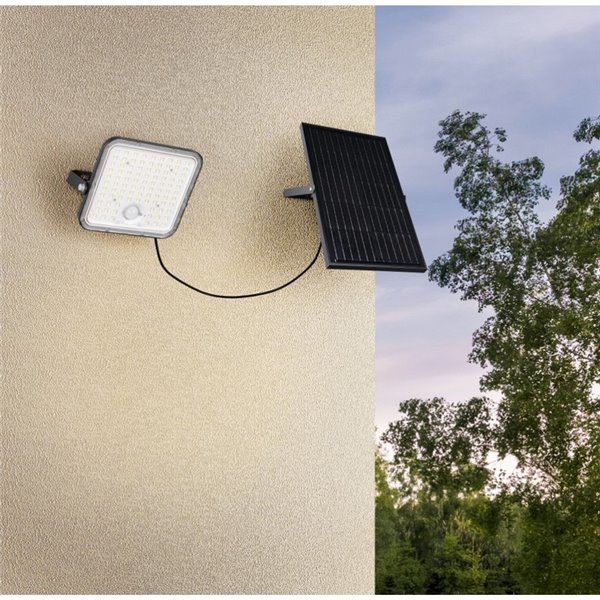 Foco LED de exterior solar ACORA con sensor de movimiento y regulable 18W 2600lm 4000K IP65