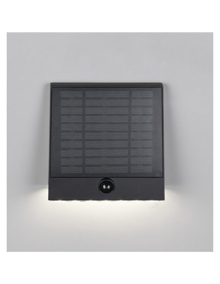 Aplique de pared exterior solar y batería ALVORADA recargable y regulable 6W 600lm 4000K IP44