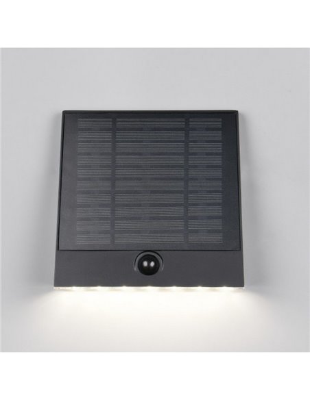 Luminária de parede externa ALVORADA recarregável e regulável, alimentada por energia solar e bateria, 6 W, 600 lm, 4000 K, IP44
