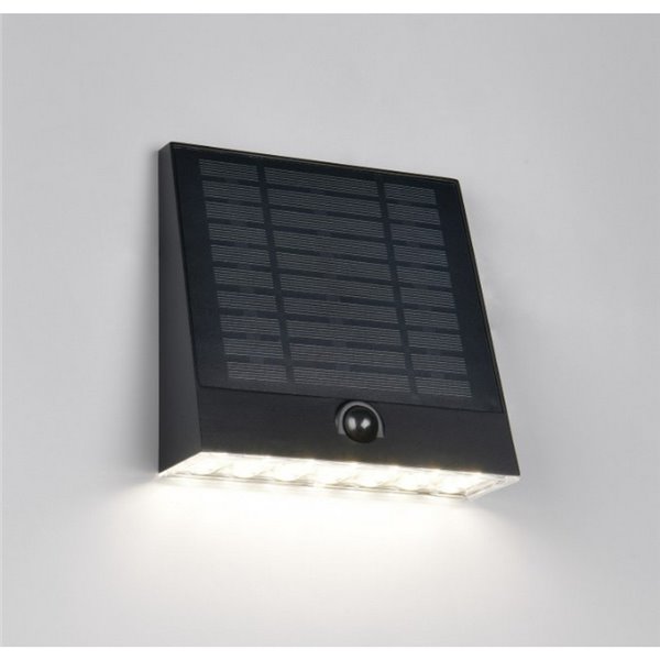 Luminária de parede externa ALVORADA recarregável e regulável, alimentada por energia solar e bateria, 6 W, 600 lm, 4000 K, IP44