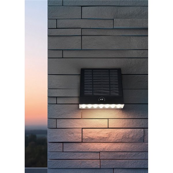 Aplique de pared exterior solar y batería ALVORADA recargable y regulable 6W 600lm 4000K IP44