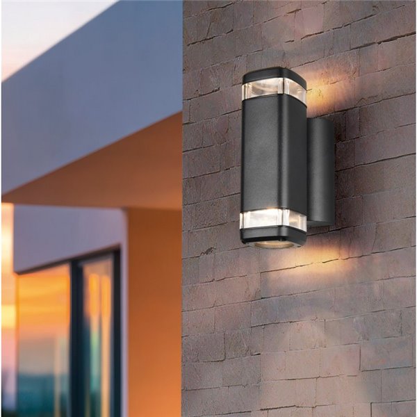 Luminária de parede externa BARCELOS, efeito de luz para cima e para baixo, lâmpada excl. 2x GU10 máx. 10 W IP44
