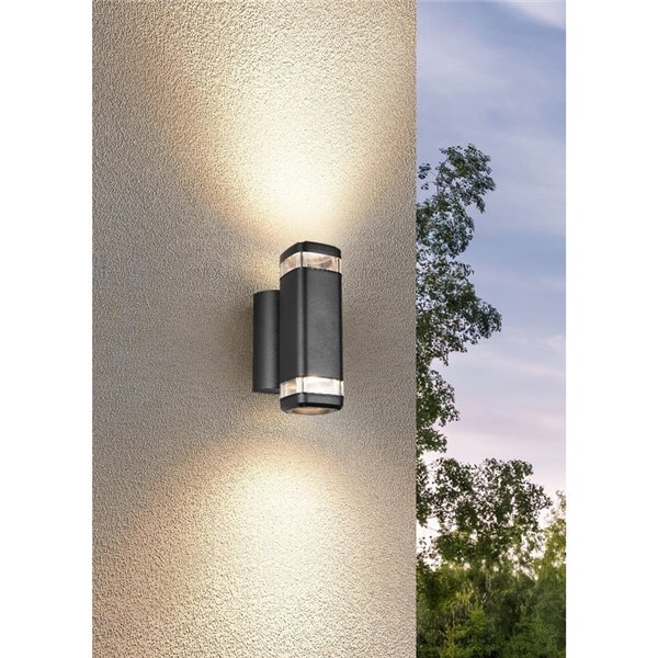 Aplique de pared BARCELOS para exterior, efecto luz arriba y abajo bombilla excl. 2x GU10 max. 10W IP44