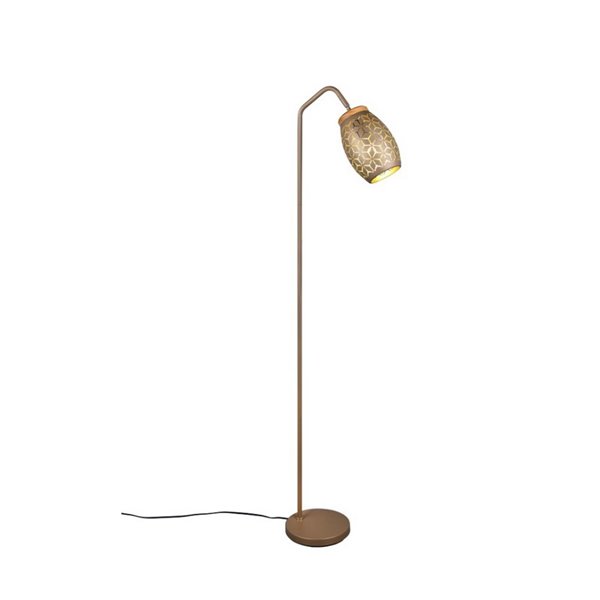 Lampadaire BIDAR avec interrupteur à pédale, ampoule exclue. 1x E27 max. 10W IP20 Marron