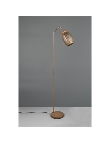 Lampadaire BIDAR avec interrupteur à pédale, ampoule exclue. 1x E27 max. 10W IP20 Marron