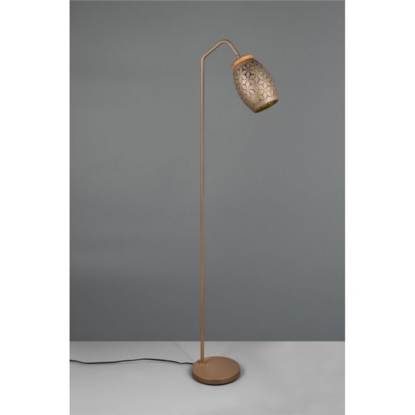 Lampadaire BIDAR avec interrupteur à pédale, ampoule exclue. 1x E27 max. 10W IP20 Marron