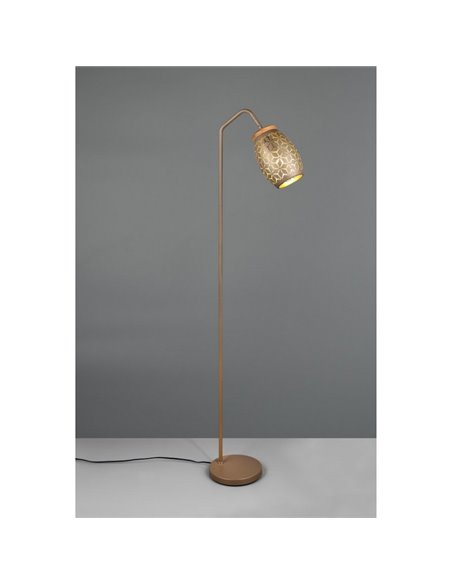 Lampadaire BIDAR avec interrupteur à pédale, ampoule exclue. 1x E27 max. 10W IP20 Marron