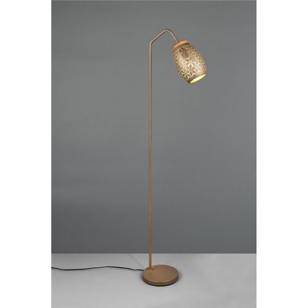 Lampadaire BIDAR avec interrupteur à pédale, ampoule exclue. 1x E27 max. 10W IP20 Marron