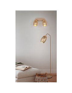 Lampadaire BIDAR avec interrupteur à pédale, ampoule exclue. 1x E27 max. 10W IP20 Marron 2
