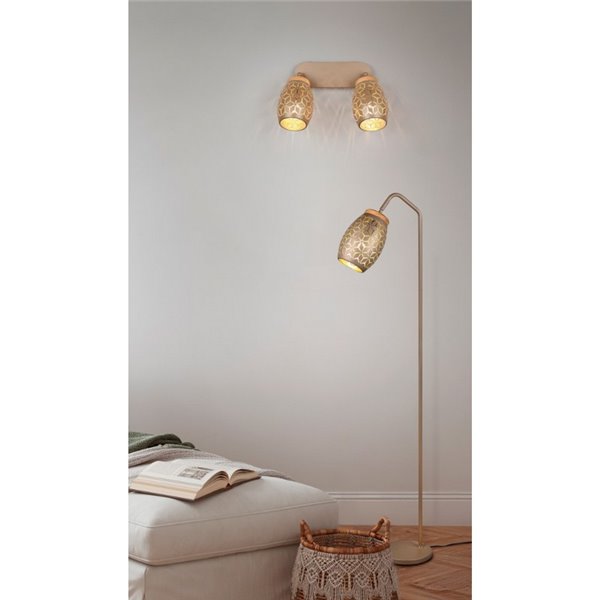 Lampadaire BIDAR avec interrupteur à pédale, ampoule exclue. 1x E27 max. 10W IP20 Marron