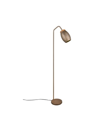 Lampadaire BIDAR avec interrupteur à pédale, ampoule exclue. 1x E27 max. 10W IP20 Marron