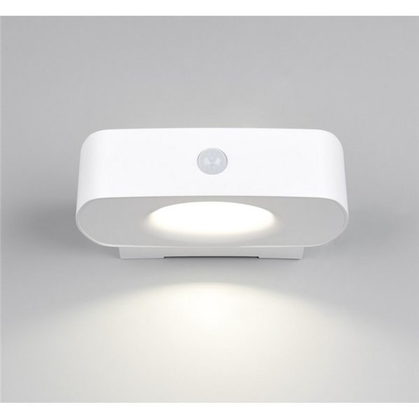 Luminária de parede LED branca para exterior BILBAO 6W 700lm, 4000K IP44, alimentada por energia solar e bateria