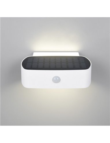Aplique de pared LED para exterior, solar y batería BILBAO 6W 700lm, 4000K IP44 Blanco