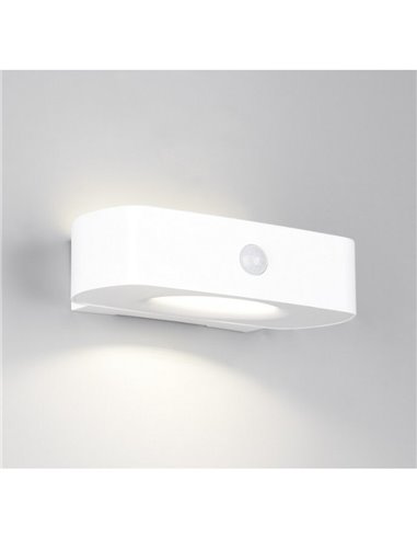 Applique murale d'extérieur LED blanche BILBAO 6W 700lm, 4000K IP44, alimentée par énergie solaire et batterie