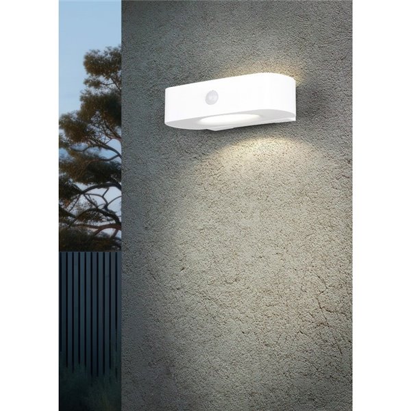 Applique murale d'extérieur LED blanche BILBAO 6W 700lm, 4000K IP44, alimentée par énergie solaire et batterie