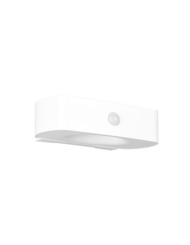 Luminária de parede LED branca para exterior BILBAO 6W 700lm, 4000K IP44, alimentada por energia solar e bateria