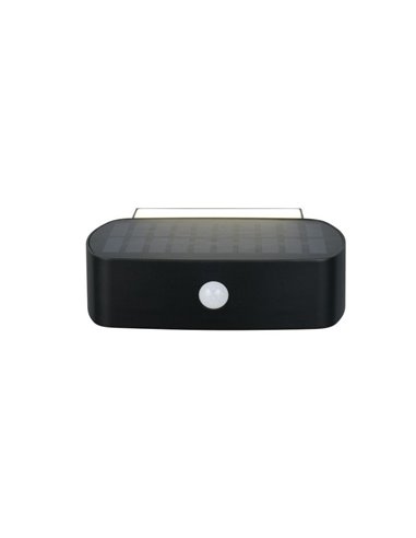 Aplique LED de pared para exterior, carga solar y batería BILBAO 6W 700lm, 4000K IP44 Negro