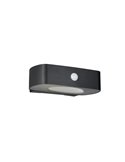 Aplique LED de pared para exterior, carga solar y batería BILBAO 6W 700lm, 4000K IP44 Negro