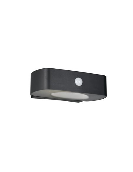 Applique murale d'extérieur LED BILBAO 6W 700lm, 4000K IP44 Noir, alimentée par énergie solaire et batterie