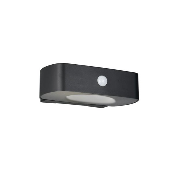 Aplique LED de pared para exterior, carga solar y batería BILBAO 6W 700lm, 4000K IP44 Negro