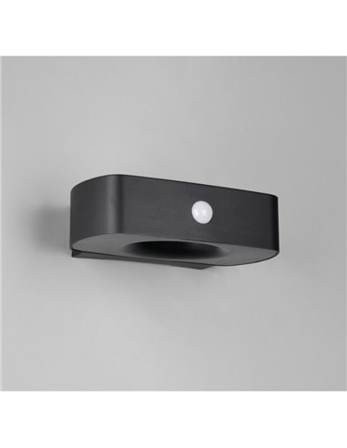 Aplique LED de pared para exterior, carga solar y batería BILBAO 6W 700lm, 4000K IP44 Negro