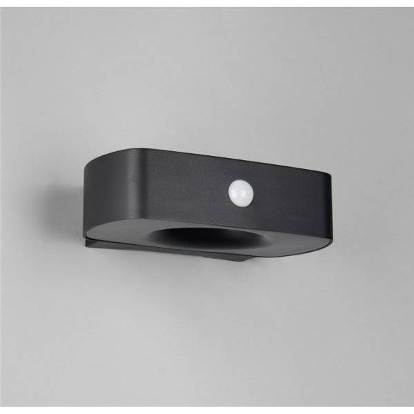 Aplique LED de pared para exterior, carga solar y batería BILBAO 6W 700lm, 4000K IP44 Negro
