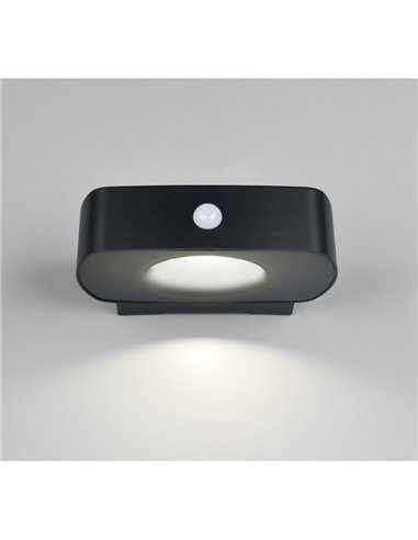 Aplique LED de pared para exterior, carga solar y batería BILBAO 6W 700lm, 4000K IP44 Negro