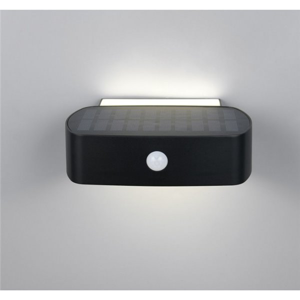 Aplique LED de pared para exterior, carga solar y batería BILBAO 6W 700lm, 4000K IP44 Negro