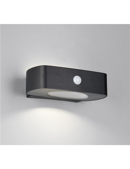 Aplique LED de pared para exterior, carga solar y batería BILBAO 6W 700lm, 4000K IP44 Negro