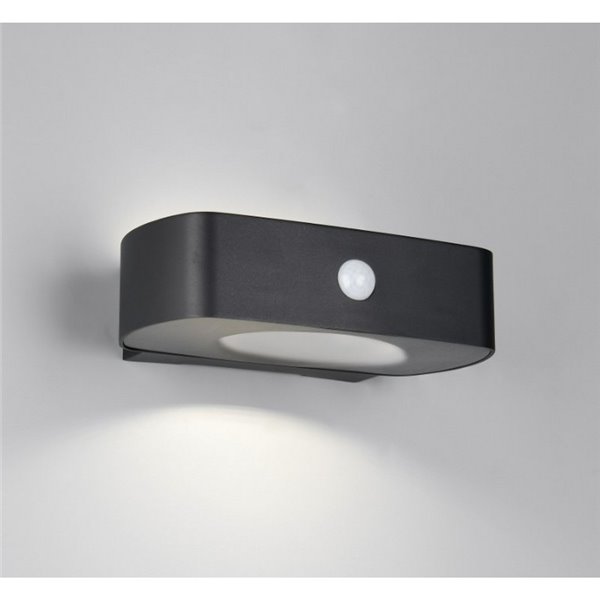 Aplique LED de pared para exterior, carga solar y batería BILBAO 6W 700lm, 4000K IP44 Negro
