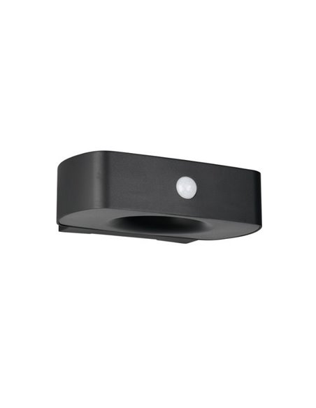 Applique murale d'extérieur LED BILBAO 6W 700lm, 4000K IP44 Noir, alimentée par énergie solaire et batterie