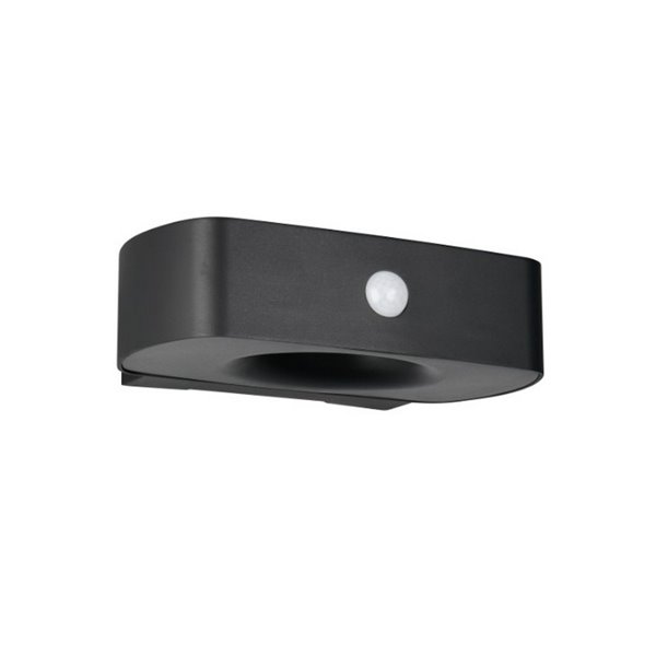 Applique murale d'extérieur LED BILBAO 6W 700lm, 4000K IP44 Noir, alimentée par énergie solaire et batterie