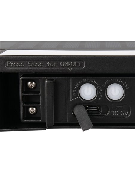 Aplique LED de pared para exterior, carga solar y batería BILBAO 6W 700lm, 4000K IP44 Negro