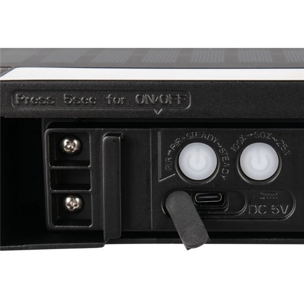 Aplique LED de pared para exterior, carga solar y batería BILBAO 6W 700lm, 4000K IP44 Negro