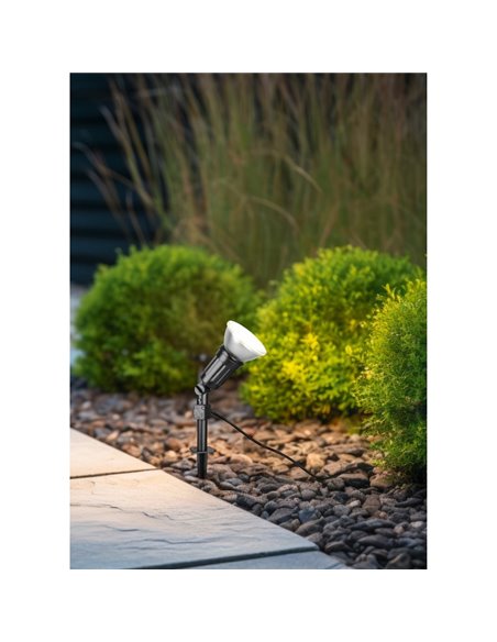 CACERES Spot LED d'extérieur à piquet, spot réglable incl. 1x E27, 15W 1500lm, 4000K IP44