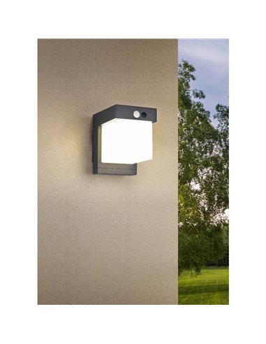 Aplique de pared LED exterior COLOMBO solar, luz ajustable  5,5W 650lm, 4000K IP44 Negro