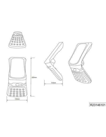 Applique solaire LED, orientable, avec détecteur de mouvement et interrupteur, 3,5 W, 1 x 300 lm, 4 000 K
