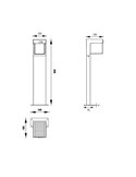 Baliza LED solar COLOMBO 50cm alto con sensor de movimiento y crepuscular  5,5W 1x 650lm, 4000K IP44