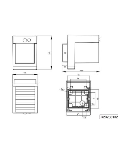 Aplique de pared LED exterior COLOMBO solar, luz ajustable  5,5W 650lm, 4000K IP44 Negro
