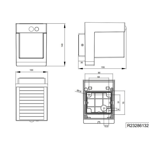 Aplique de pared LED exterior COLOMBO solar, luz ajustable  5,5W 650lm, 4000K IP44 Negro