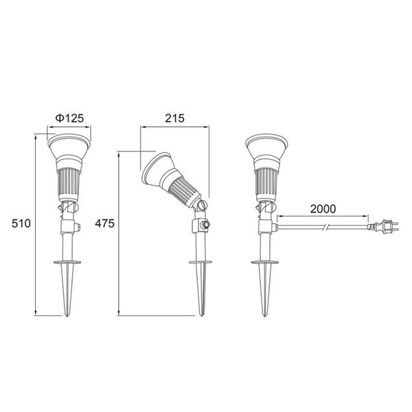 Piqueta LED para suelo exterior CACERES foco orientable incl. 1x E27, 15W 1500lm, 4000K IP44