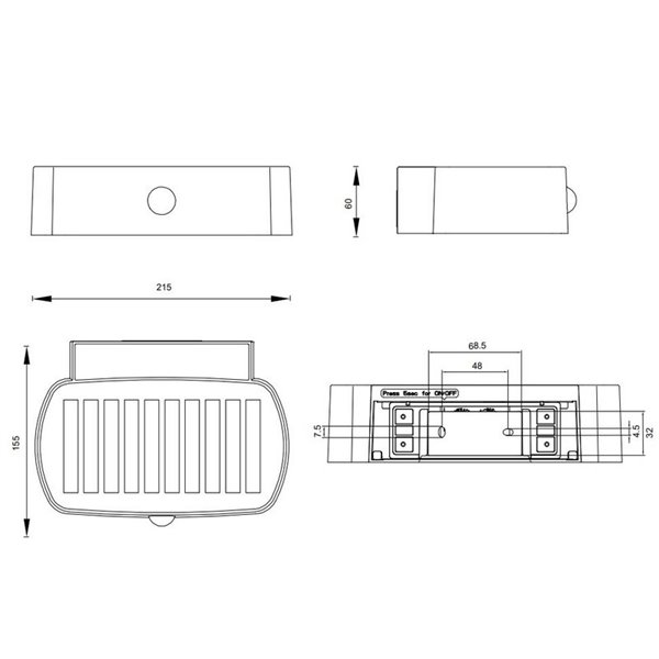 Luminária de parede LED branca para exterior BILBAO 6W 700lm, 4000K IP44, alimentada por energia solar e bateria