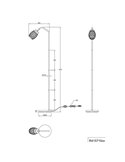 Lámpara de pie BIDAR con interruptor de pedal bombilla excl. 1x E27 max. 10W IP20 Marrón