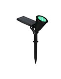 Holofote solar LED Festival com ponta, mudança de cor RGB, bateria recarregável, 1 W, 35 lm, IP44