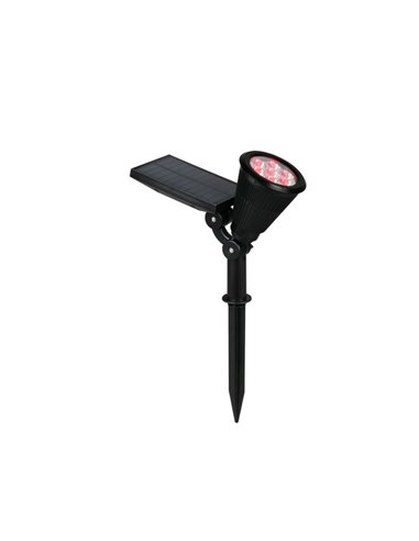 Holofote solar LED Festival com ponta, mudança de cor RGB, bateria recarregável, 1 W, 35 lm, IP44