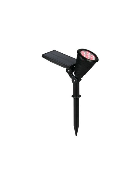 Holofote solar LED Festival com ponta, mudança de cor RGB, bateria recarregável, 1 W, 35 lm, IP44