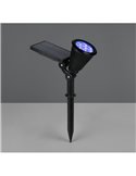 Holofote solar LED Festival com ponta, mudança de cor RGB, bateria recarregável, 1 W, 35 lm, IP44