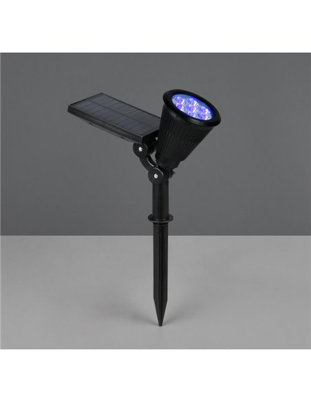 Projecteur solaire LED Festival avec piquet, changement de couleur RVB, batterie rechargeable, 1 W, 35 lm, IP44